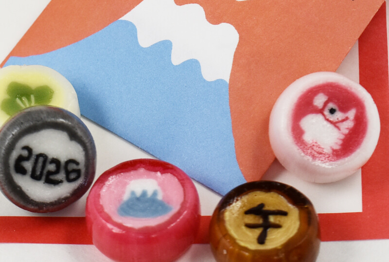 縁起開運えと飴　瓢箪から駒